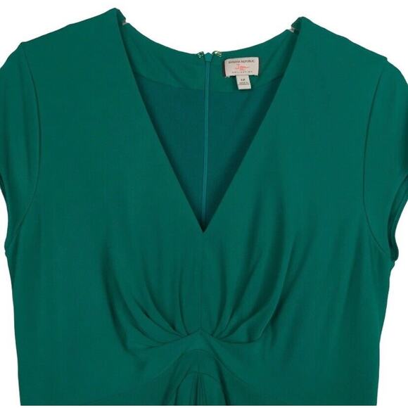 Issa London for Banana Republic Green Jersey Knit Pleated Dress Women's Size 12 - Picture 3 of 10